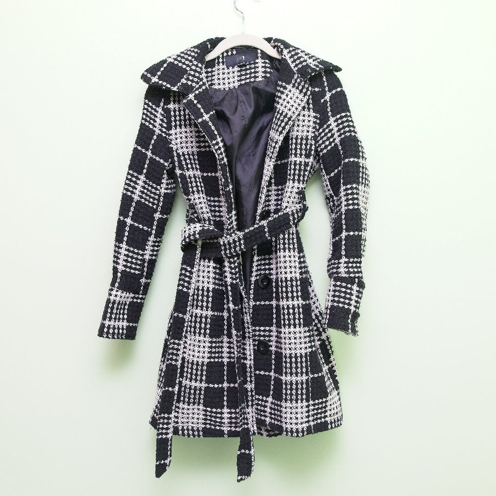 Black and White Checked Coat